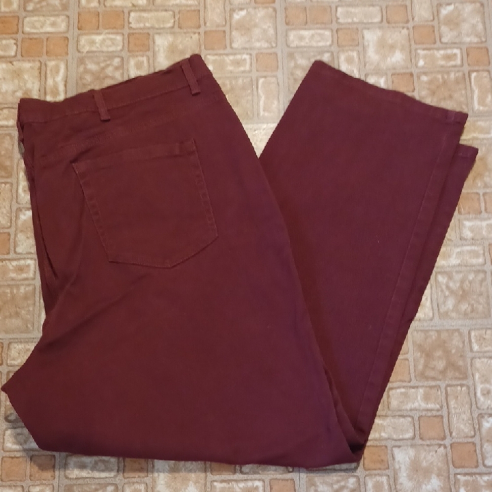 Womens Burgundy Jeans Gloria Vanderbild Amanda Size 24W